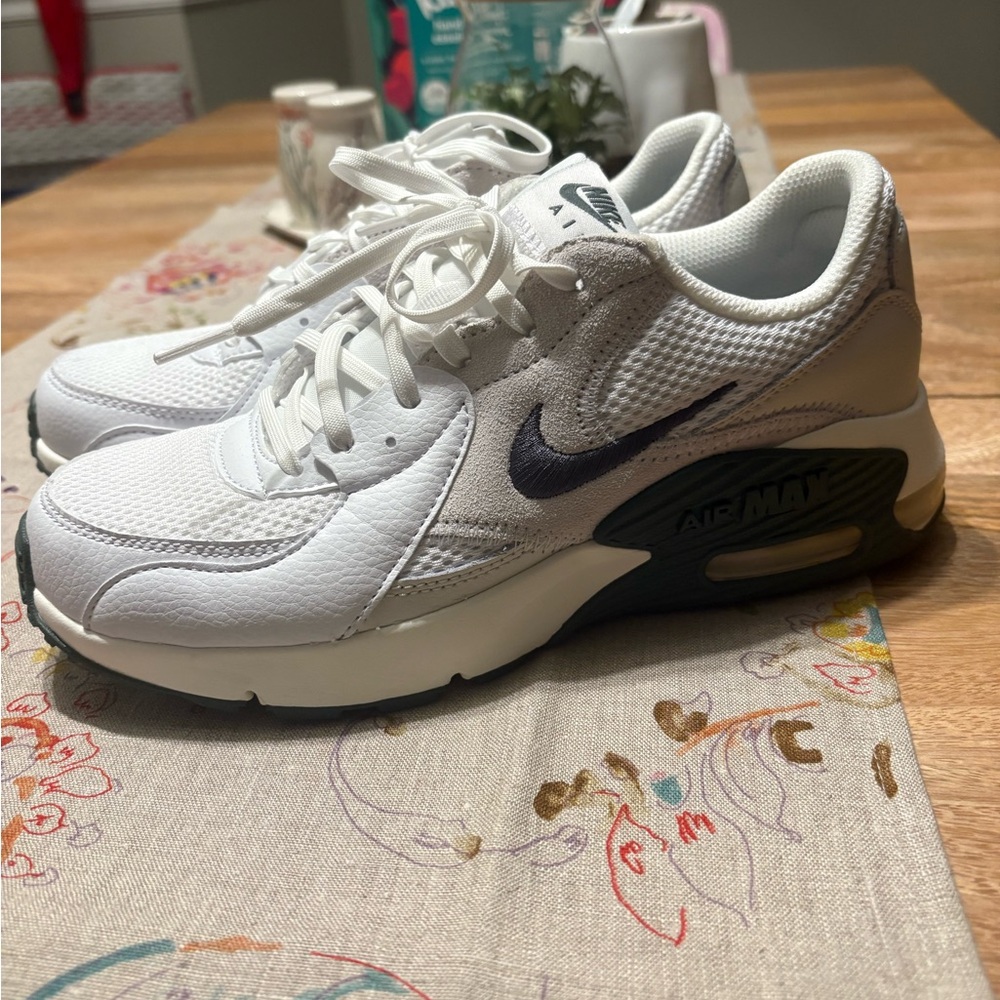 White and Blue Nike Air Max Sneakers